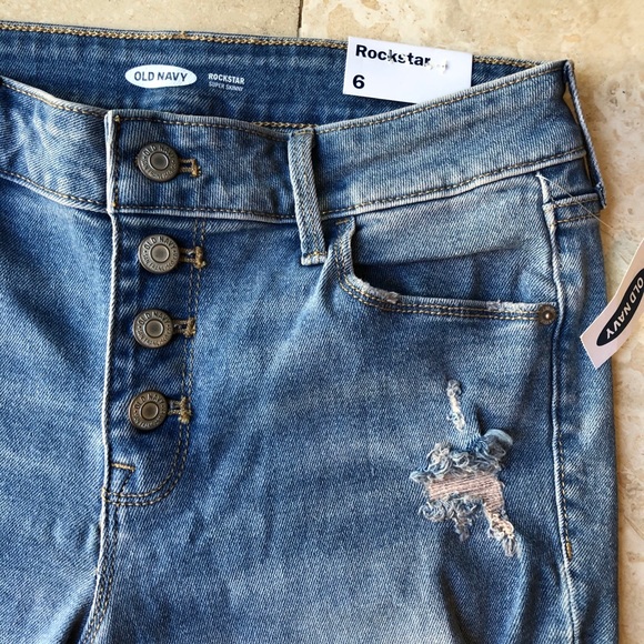 RELISTED* HP! Old Navy Rock Star SuperSkinny Distressed Jean NWT Women’s Size 6 - Picture 4 of 10